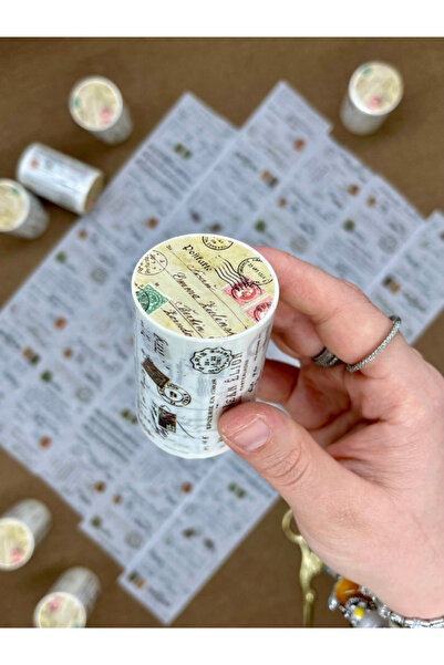 Kağıt Gemi Dükkan Vintage Postal Symphony Kraft 2m*6cm Washi Bant/Kartpostal Pul&Mektup Desenli Dekoratif Bant/Washi T