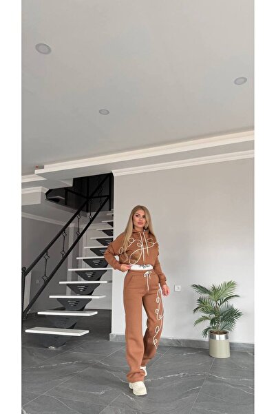 Bella Belluci 3 Thread Waist Detailed K Hooded Bottom Top Set