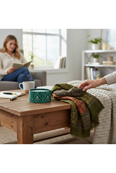 Işıldayan Kutular Patterned Colorful Shawl – Comes with a Gift Box