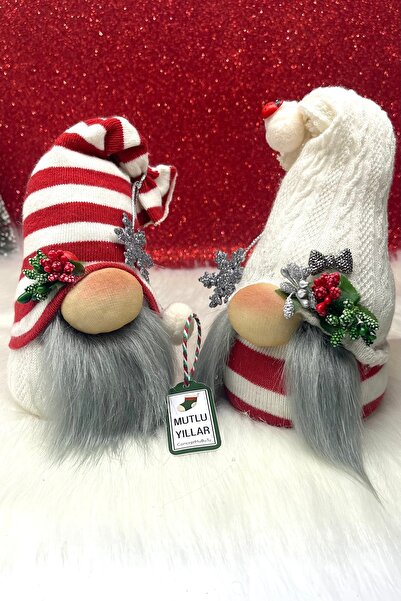 Concept HuBuTU Yılbaşı Hediyesi 2’li Aşk Ve Şans Cücesi, Gnome , Sevgiliye Hediye ,Yılbaşı Süsü, YeniYıl Seti