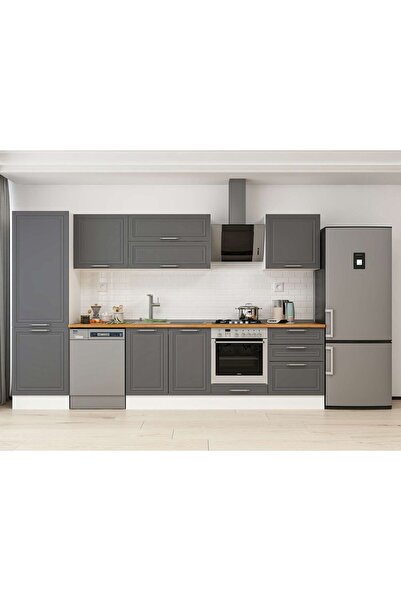 Alvinka 320X210 Cm Klasik Mebran Mutfak Dolabı Beyaz Mb-E80B60S60-2 Mebran | ...