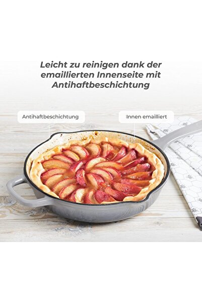 MasterPro Unique Cast Iron Frying Pan 24.5 cm - White