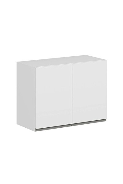 Alvinka Mutfak Modül Hg_J Üst 2Dk1R 80-H60Cm Dolap Beyaz Beyaz Mdf
