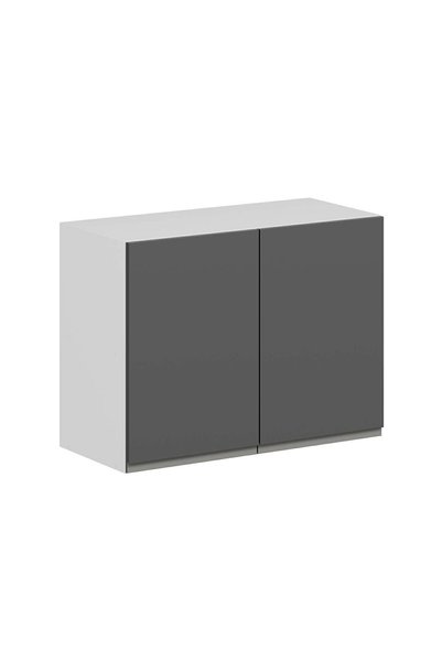 Minar Alvinka Mutfak Modül Hg_J Üst 2Dk1R 80-H60Cm Dolap Beyaz Antrasit Mdf Gövde