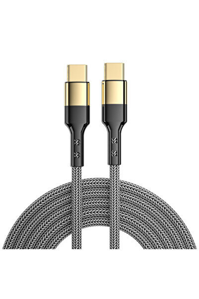 Voltres USB-C to USB-C 100W data and charging cable, Smart Chip, 480Mbps, 2m, braided, Black