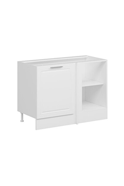 Alvinka Mutfak Modül Mbr_C Alt 1K1R 120Cm Köşe Dolap Beyaz Beyaz Mdf