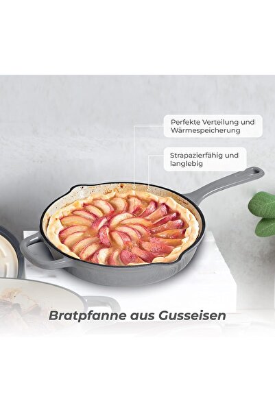 MasterPro Unique Cast Iron Frying Pan 24.5 cm - White