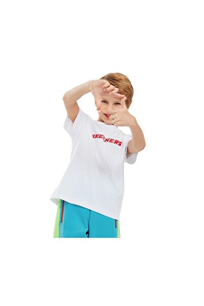 SKECHERS Tricou grafic B cu mânecă scurtă pentru băiat mare, alb tricou Sk241017-100