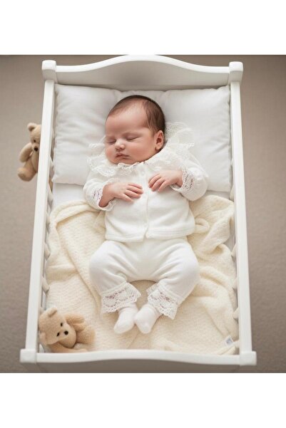 P&H BABYWEAR طقم أطفال مكون من 5 قطع مصنوع من المخمل مع تفاصيل من الدانتيل