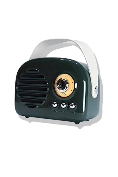 LEVONG LE-1682 Yeşil Mini Nostaljik Görünüm Taşınabilir Bluetooth Hoparlör Mi...