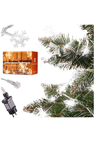 Glow Goods Christmas String Lights - Snowflakes, 10 m, 100 LEDs, 8 Modes, Cool White