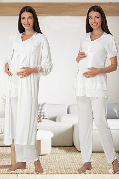 effort بيجامة للحوامل مع ثوب نوم من الدانتيل من Effortt