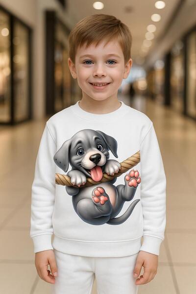 playwear Σετ φούτερ με σχέδιο σκύλου που κουνιέται, για ηλικίες 3-4-5-6-7-8-9...