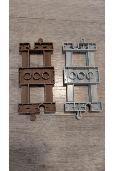 studyotridi Yapı Blok Tren Ray Seti | 3D Yazıcı Üretimi | 6 Düz Ray - 6 Kavisli Ray