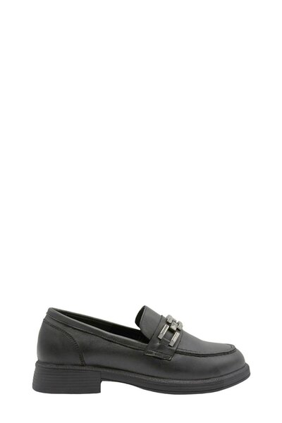 Moulin Shoes Black Leather Buckle Real Leather Loafer