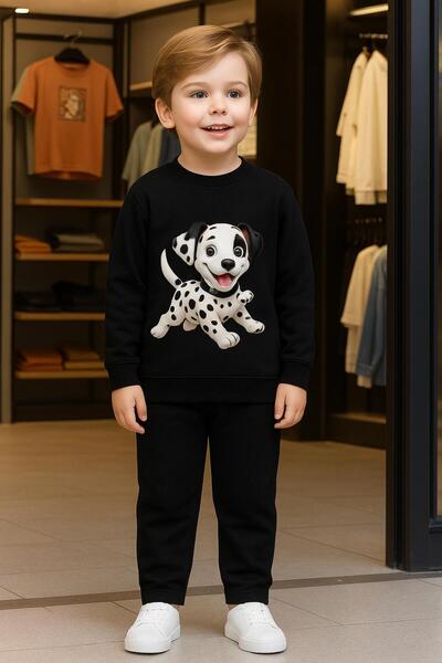 playwear Σετ Φούτερ-Φόρμα με Σχέδιο Σκύλου που Τρέχει και Κουνάει, για Ηλικίε...