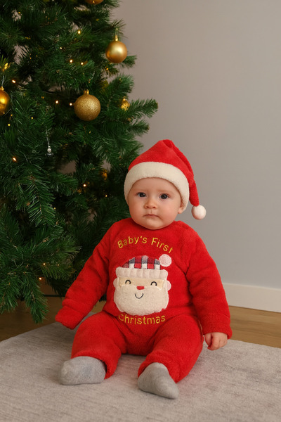 Arı Bebe Yılbaşı/Noel konseptli Polar Welsoft Tulum