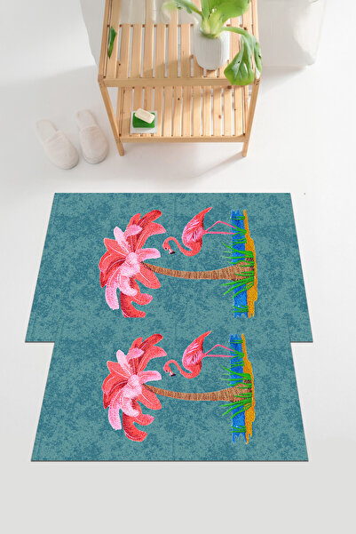 EVİMSEN Set de covoraș de baie digital cu imprimeu lavabil și anti-alunecare ...