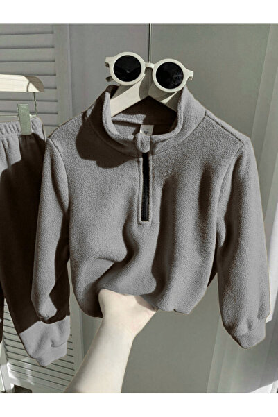 MOONBULL Children's Mock Neck Half Zipper Fleece Set