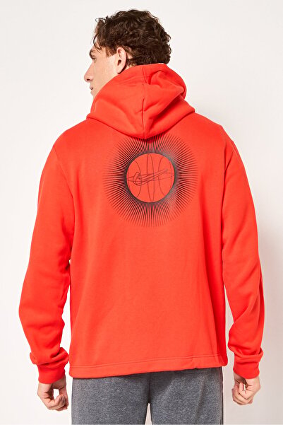 Nike Men Loose Fit Long Sleeve Basketball Full Zip Hoodie, Red