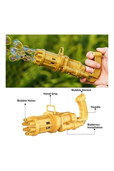 XIUWOO مسدس صنع الفقاعات الأوتوماتيكي ذو 8 فتحات وكميات كبيرة