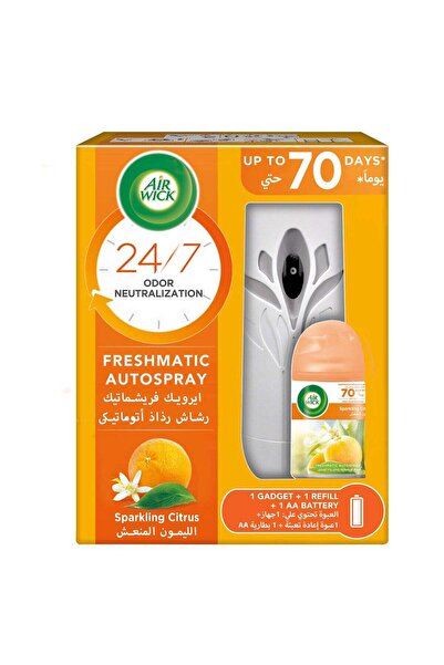 Air Wick طقم معطر جو فريشماتيك بخاخ تلقائي - برائحة الحمضيات الفوارة 250 مل