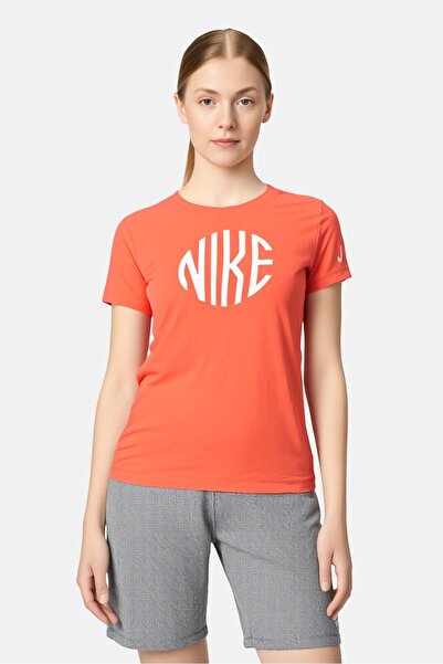 Nike Women Sportswear Fit Short Sleeve Outdoor T-Shirt, Dark Peach