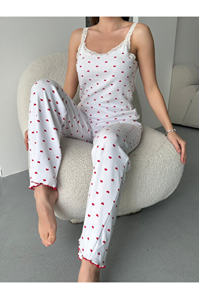 HATEX Women's Rope Strap Lace Pajama Set