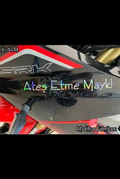 Modifiye Fabrikası Ateş Etme Mayk! Sticker Folyo 18 cm | Hologram |