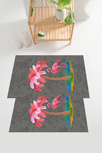 EVİMSEN Set de covoraș de baie digital cu imprimeu lavabil și anti-alunecare ...