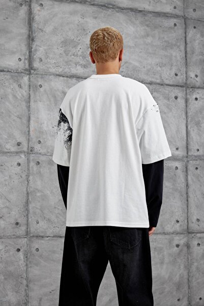 NOMARC ΛΕΥΚΟ ΦΟΥΤΕΡ ΜΕ ΣΧΕΔΙΟ ΜΕ ΜΑΝΙΚΑΡΙΑ