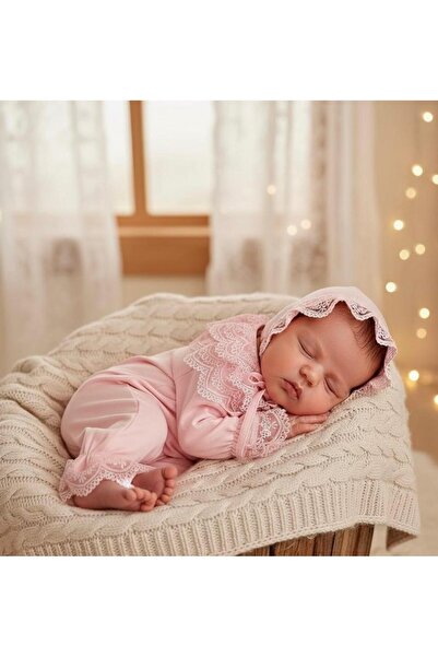 P&H BABYWEAR طقم أطفال مزين بالدانتيل من ملكة صغيرة