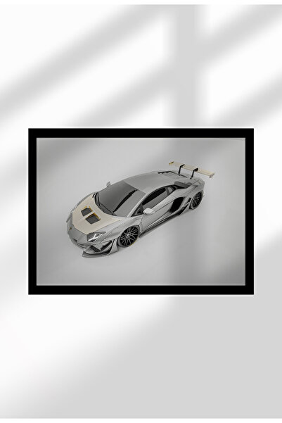 21mxm Poster pânză neînrămat cu supermașină și accente aurii - Imprimeu digit...