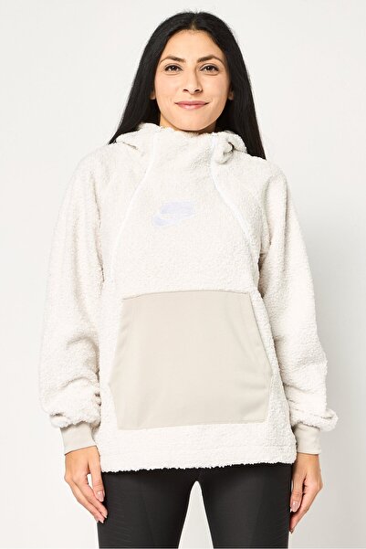 Nike Women Sportswear Fit Long Sleeve Outdoor Hoodie, Light Grey