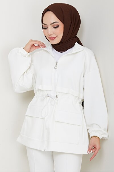 Bestenur Double Suit with Flap Pocket 1652 - White
