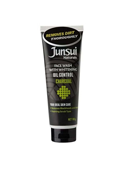 Junsui Naturals غسول الوجه بالفحم للتحكم في الزيوت وتبييض البشرة - تنظيف عميق...