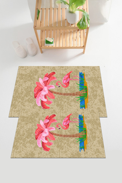 EVİMSEN Set de covoraș de baie digital cu imprimeu lavabil și anti-alunecare ...