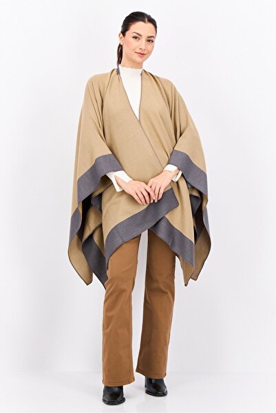 Casa Caracol Women Textured Poncho Wraps, Grey