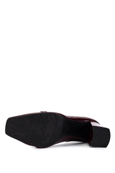 Tamer Tanca Kadın Hakiki Deri Bordo Rugan Topuklu Ayakkabı