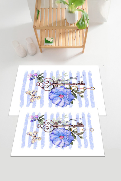 EVİMSEN Ψηφιακό σετ τουαλέτας μπάνιου με με τύπωμα πλενόμενες και αντιολισθητ...