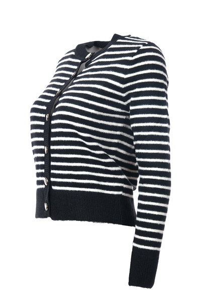 ON Striped Cardigan with Crew Neck