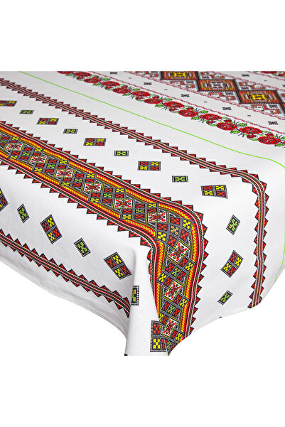 Five Store 100% cotton tablecloth, Traditional motif, 150 x 150 cm, Golden yellow, 1 pc.