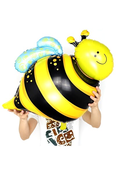 Flippy Balon Folie Metalizată Flippy, Mini Figurine, Albinuță, 36x42 cm, Multicolor, Cu Pai, Aer/Heliu