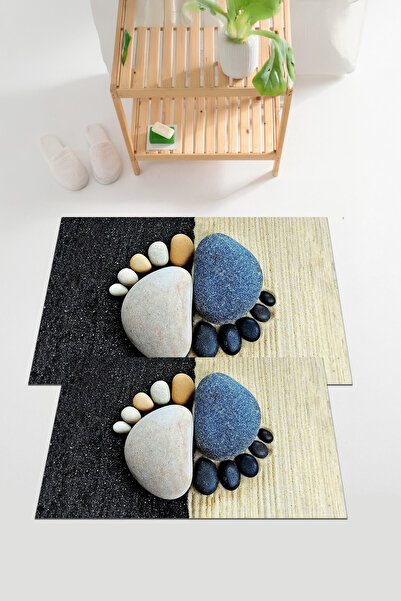 EVİMSEN Set de toaletă pentru baie, lavabil și anti-alunecare, cu model de pi...