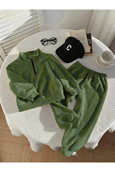 MOONBULL Children's Mock Neck Half Zipper Fleece Set