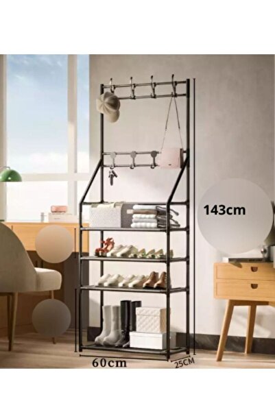 The comprehensive house حامل أحذية معدني 3 في 1، وحامل معاطف ومقعد للممر والح...