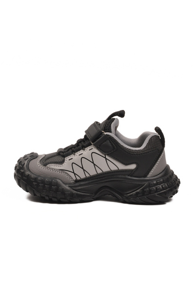 MARCOMEN Gray Velcro Lightweight Flexible Non-Slip Boys' Sports Shoes 22677 P
