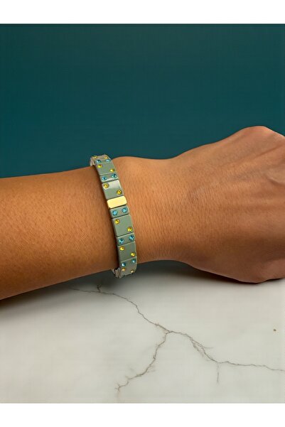 Bo Takı ve Aksesuar Seramik Kristal Taş Lastik Bileklik
