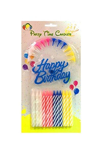 Party Time Candles 12-Piece "Happy Birthday" Candles