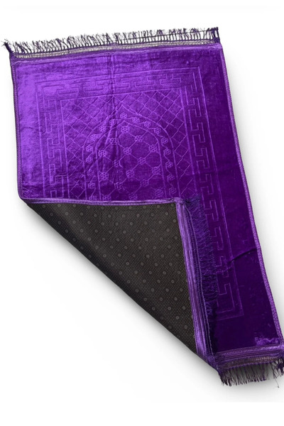 POKUT Kaymaz Taban Peluş Dokulu Lüks Seccade | Yumuşak Kadife Doku | Modern D...